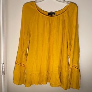 FRED DAVID Gold Peasant Top